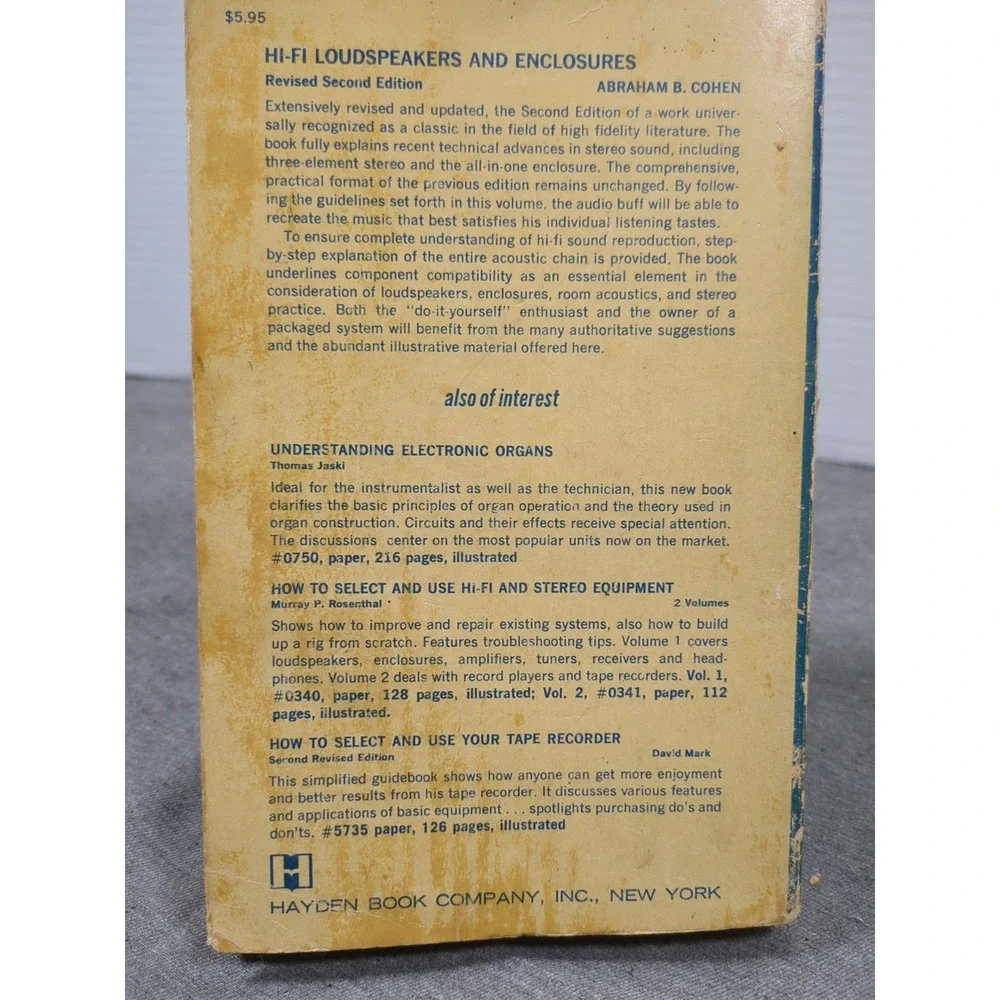 Hi-Fi Loudspeakers‎ & Enclosures Abraham Cohen Revised 2nd Edition 1968 Trade PB
